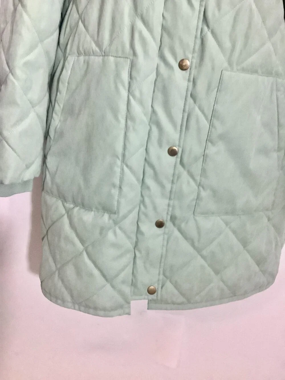 Trench Style Coat Green Universal Threads Quilted Look Wardrobe Staple Medium
